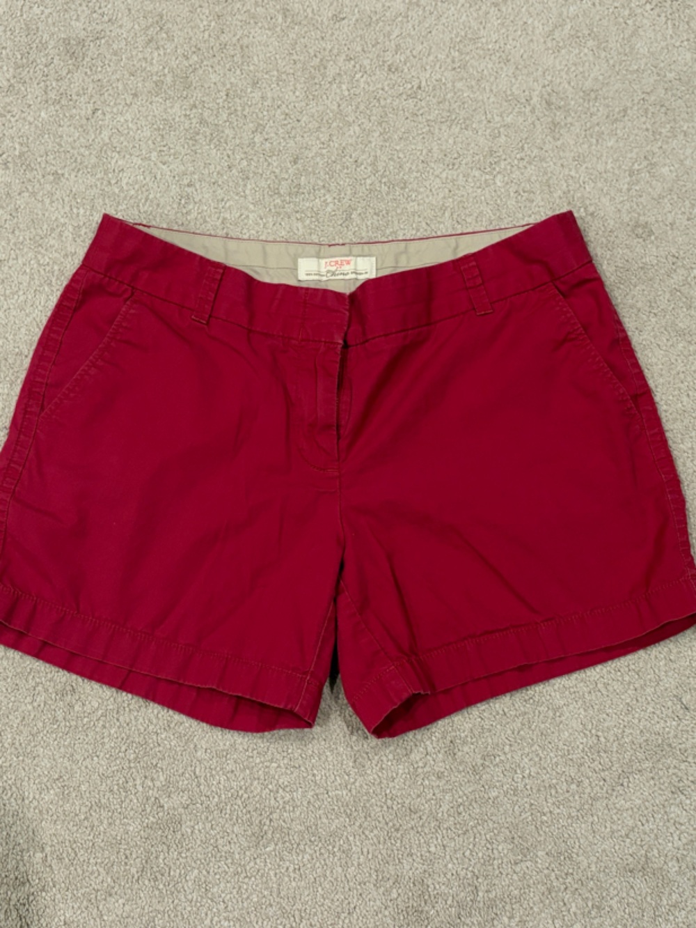 Women’s J. Crew Red Chino Style Casual Shorts Size 8